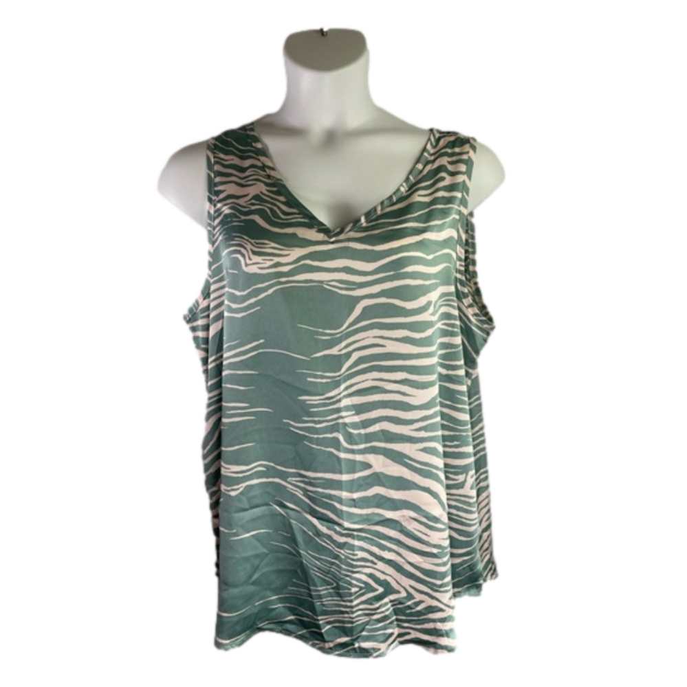 Chic Soul Animal Print Satin Tank Top NWOT Size 2X SKU0064